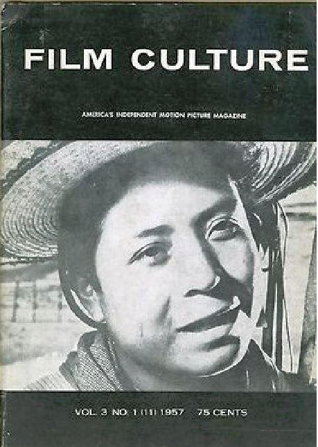 FILM CULTURE magazine side cover Issue 11  Vol 3 # 1  1957