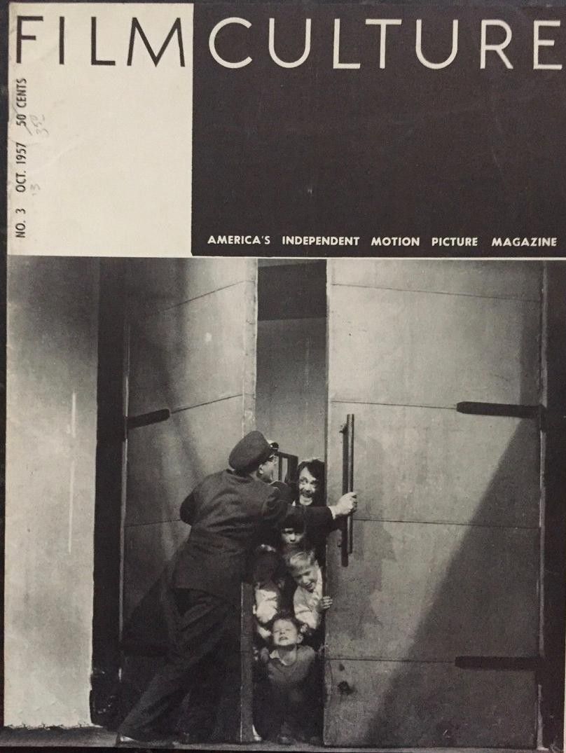 FILM CULTURE magazine side cover Issue 13  Vol 3 # 3 October 1957