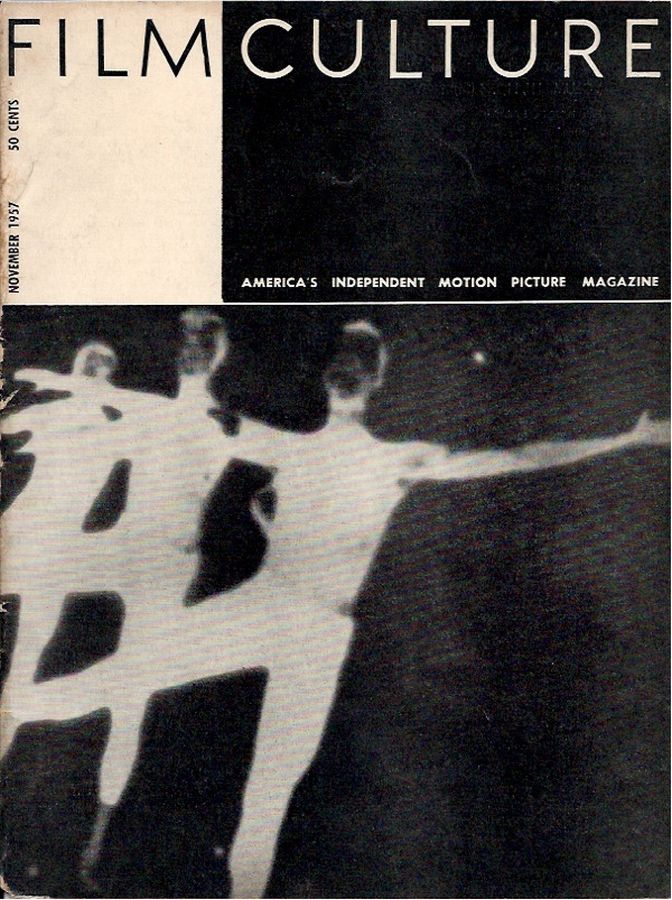 FILM CULTURE magazine side cover Issue 14 November 1957