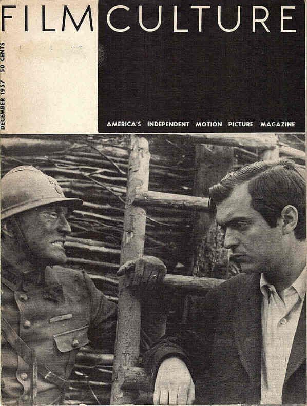 FILM CULTURE magazine side cover Issue 15 December 1957
