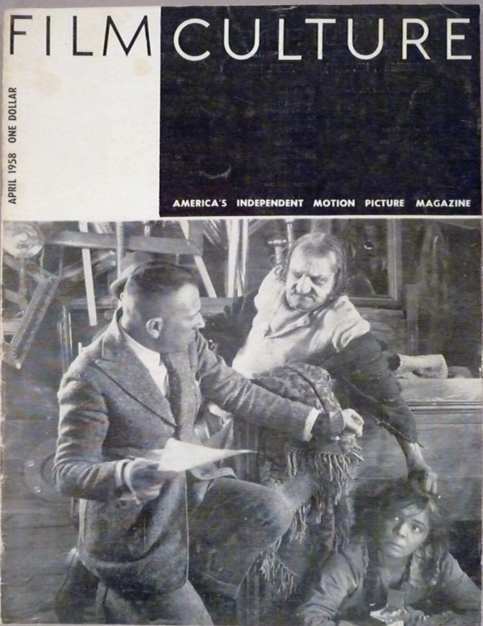 FILM CULTURE magazine side cover Issue 18 April 1958