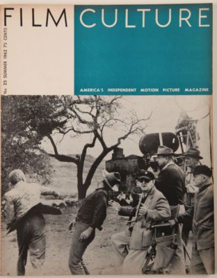 FILM CULTURE magazine side cover Issue 25 Summer 1962