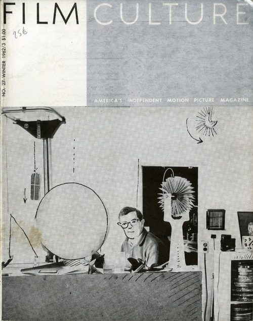 FILM CULTURE magazine side cover Issue 27 Winter 1962