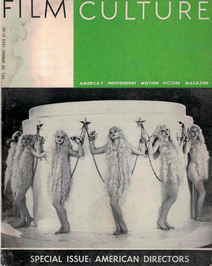 FILM CULTURE magazine side cover Issue 28 Spring 1963