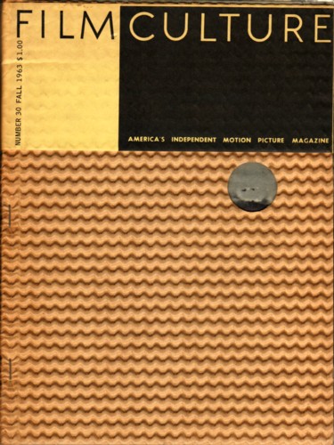 FILM CULTURE magazine side cover Issue 30 Fall 1963