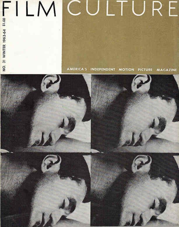 FILM CULTURE magazine side cover Issue 31 Winter 1963