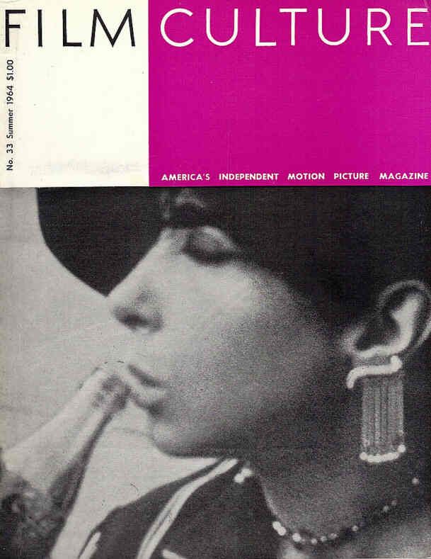 FILM CULTURE magazine side cover Issue 33 Summer 1964