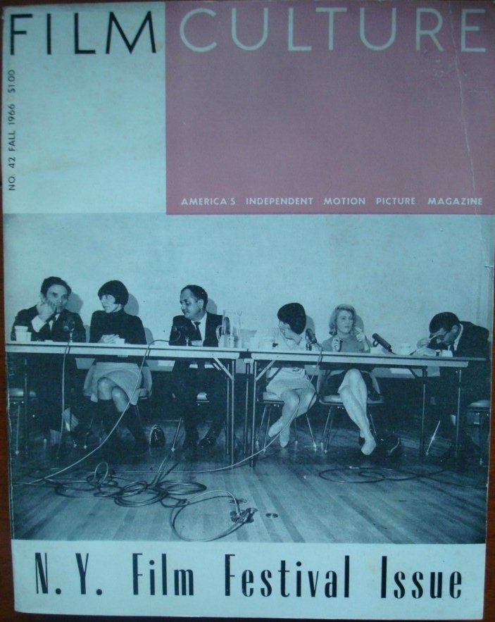 FILM CULTURE magazine side cover Issue 42 Fall 1966