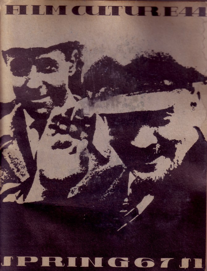 FILM CULTURE magazine side cover Issue 44 Spring 1967