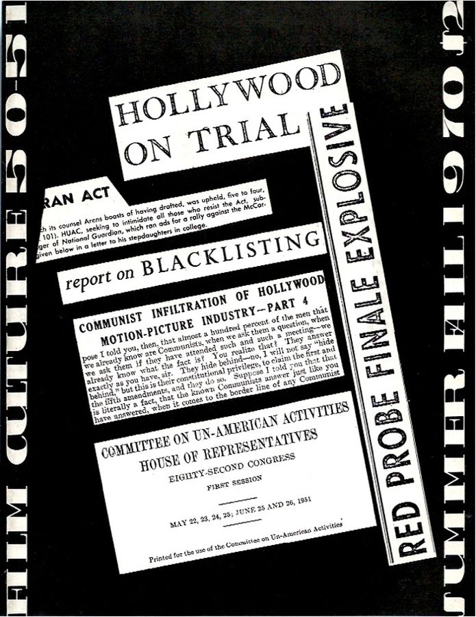 FILM CULTURE magazine side cover Issue 50/51 Summer/Fall 1970