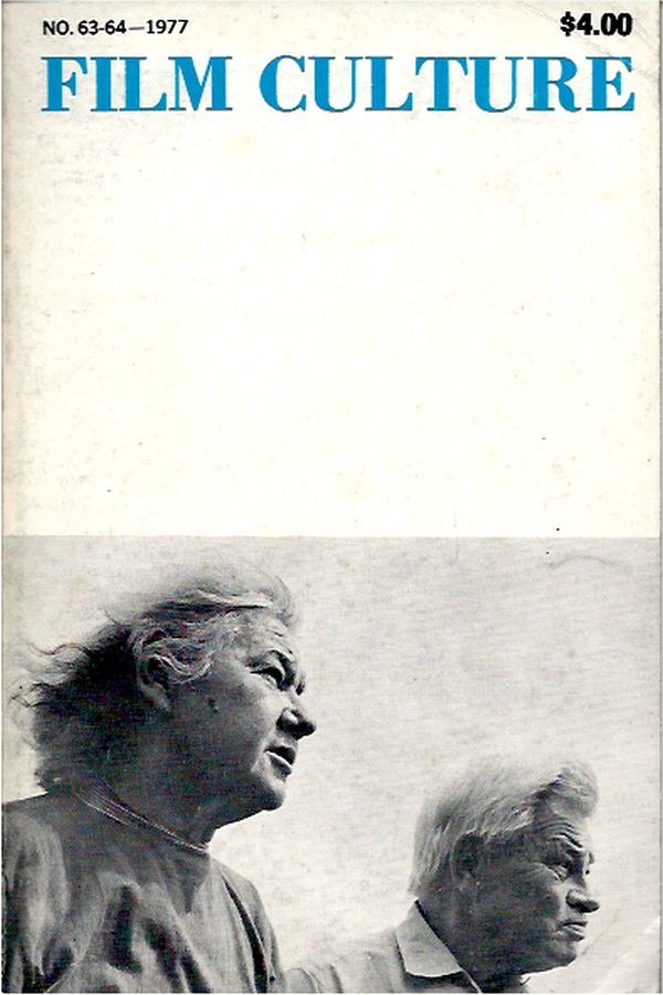 FILM CULTURE magazine side cover Issue 63/64  1977