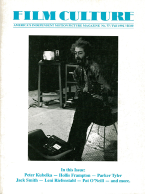 FILM CULTURE magazine side cover Issue 77  1992