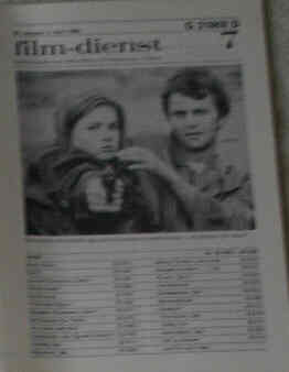 FILM DIENST magazine side cover Issue 7  1985