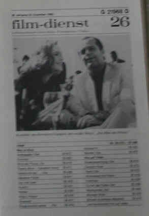 FILM DIENST magazine side cover Issue 26  1985