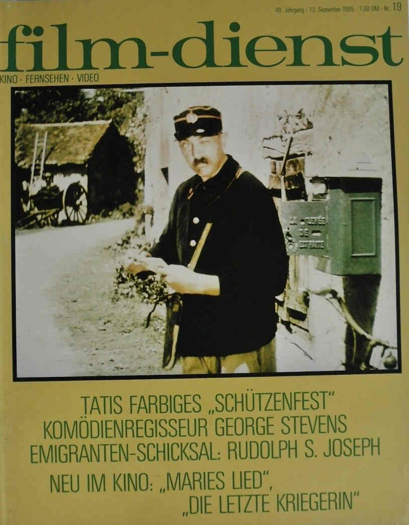 FILM DIENST magazine side cover Issue 19 12 September 1995
