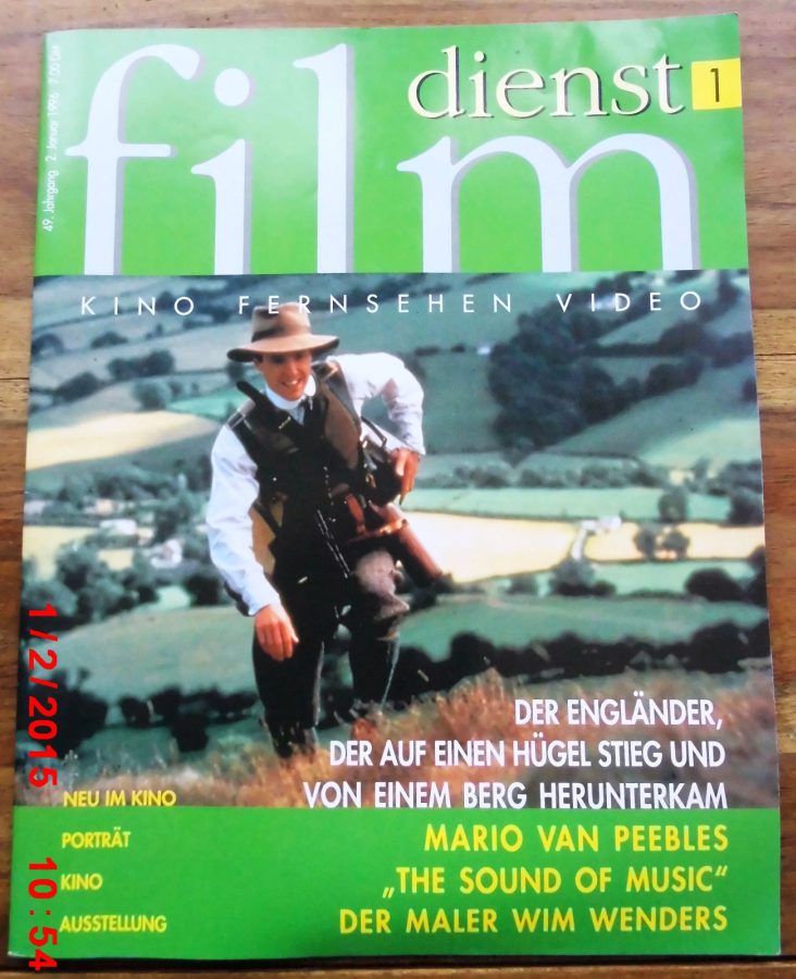 FILM DIENST magazine side cover Issue 1 2 January 1996