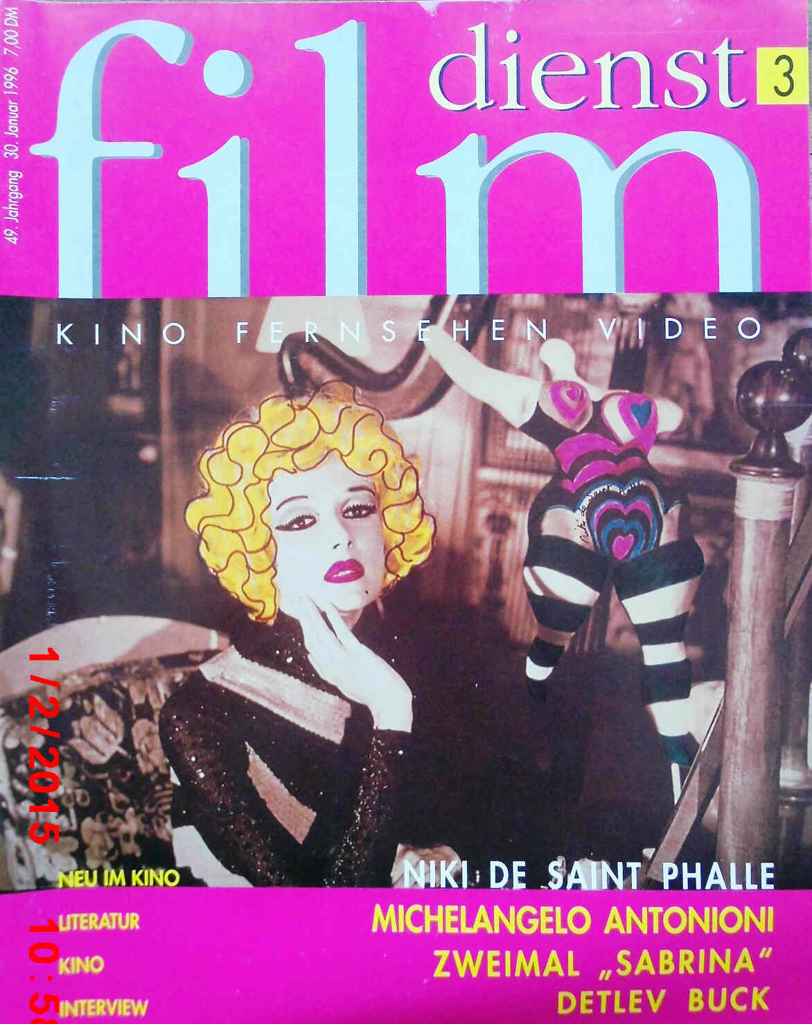 FILM DIENST magazine side cover Issue 3 30 January 1996