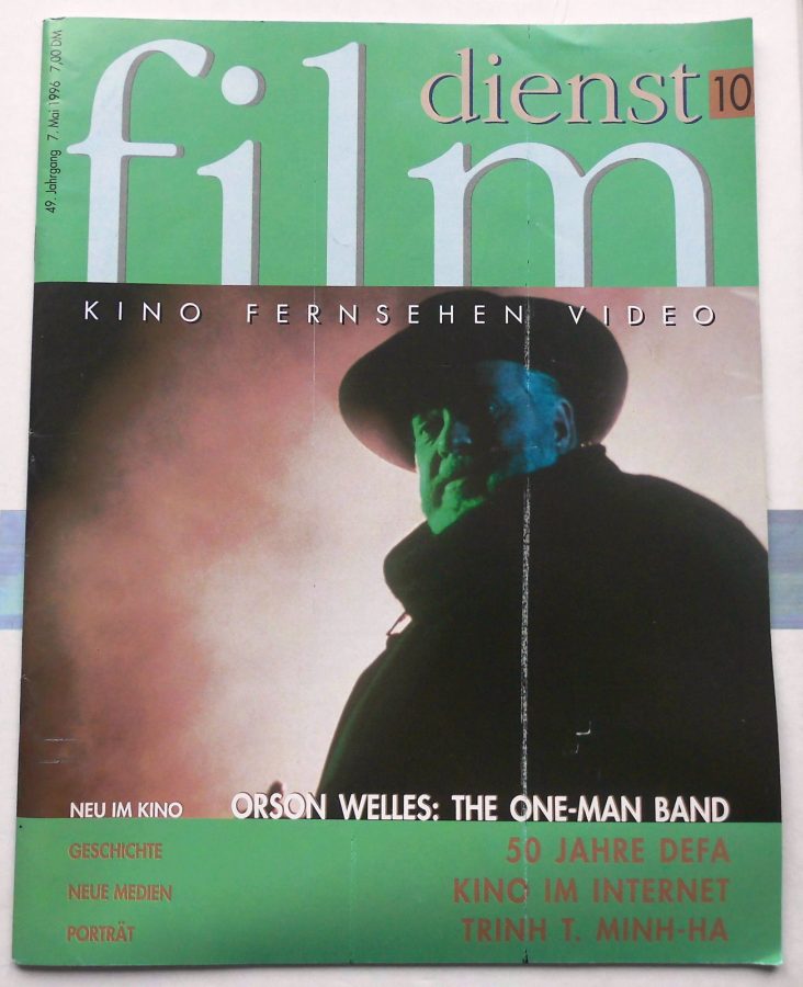 FILM DIENST magazine side cover Issue 10 7 May 1996
