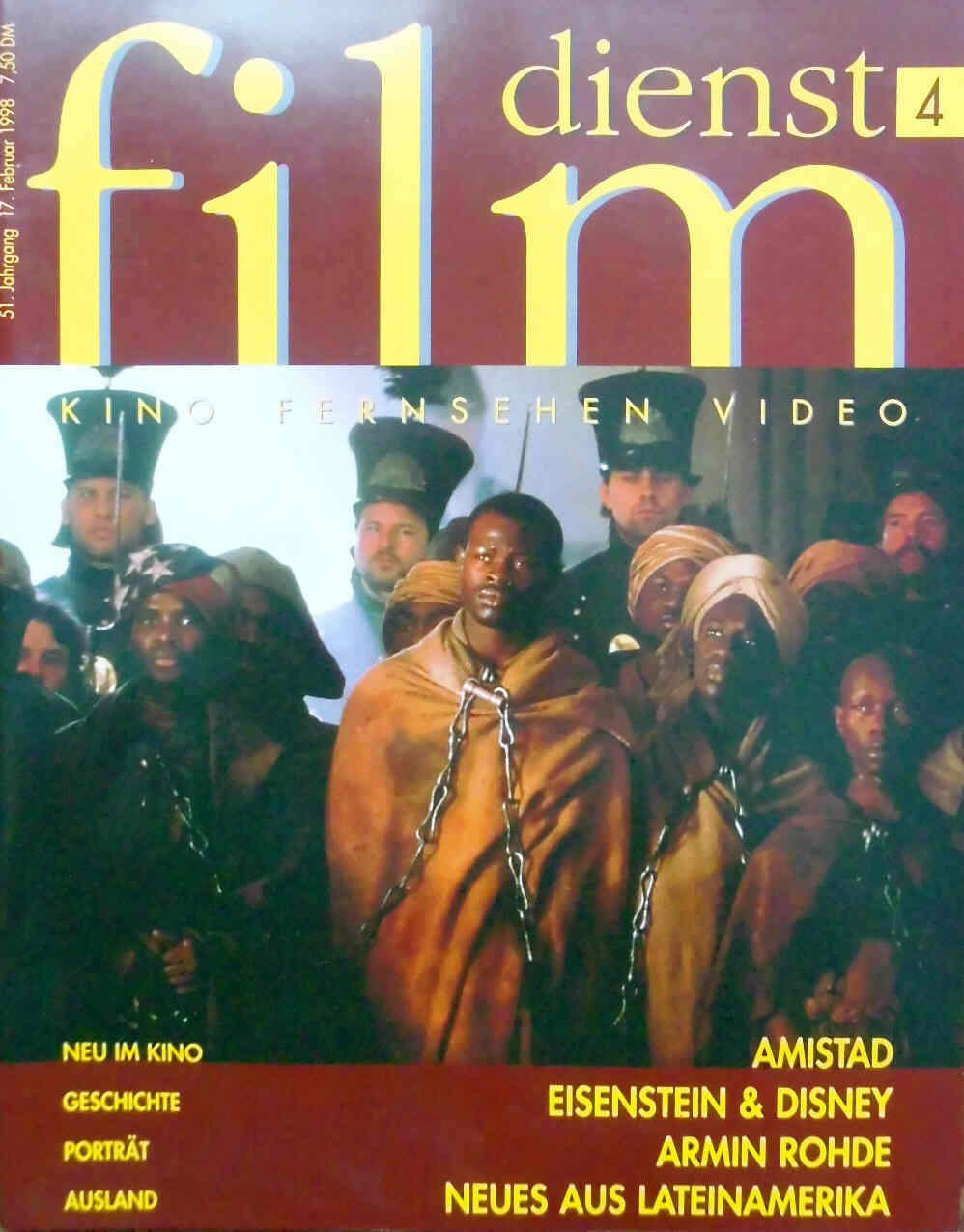 FILM DIENST magazine side cover Issue 4 17 February 1998