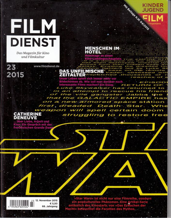 FILM DIENST magazine side cover Issue 23 12 November 2015