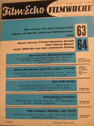 FILM-ECHO FILMWOCHE magazine side cover Issue 59/60 July 1963