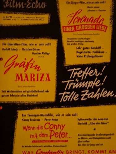 FILM-ECHO FILMWOCHE magazine side cover Issue 13 4 April 1959