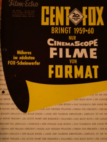 FILM-ECHO FILMWOCHE magazine side cover Issue 22 23 May 1959