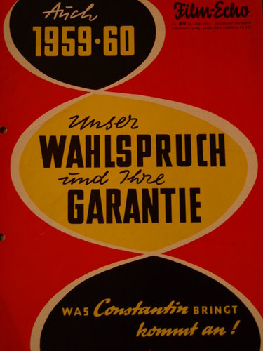 FILM-ECHO FILMWOCHE magazine side cover Issue 29 20 June 1959