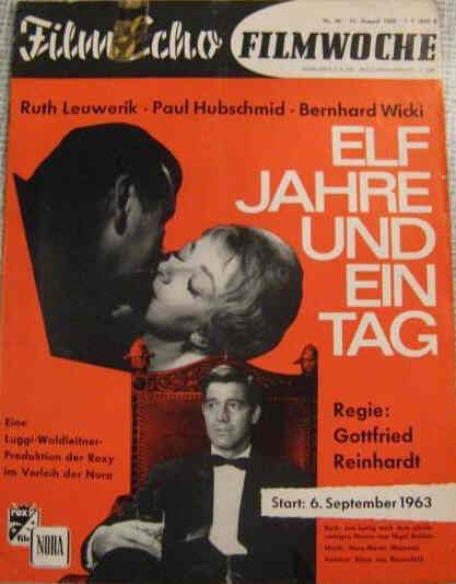 FILM-ECHO FILMWOCHE magazine side cover Issue 66 11 August 1963