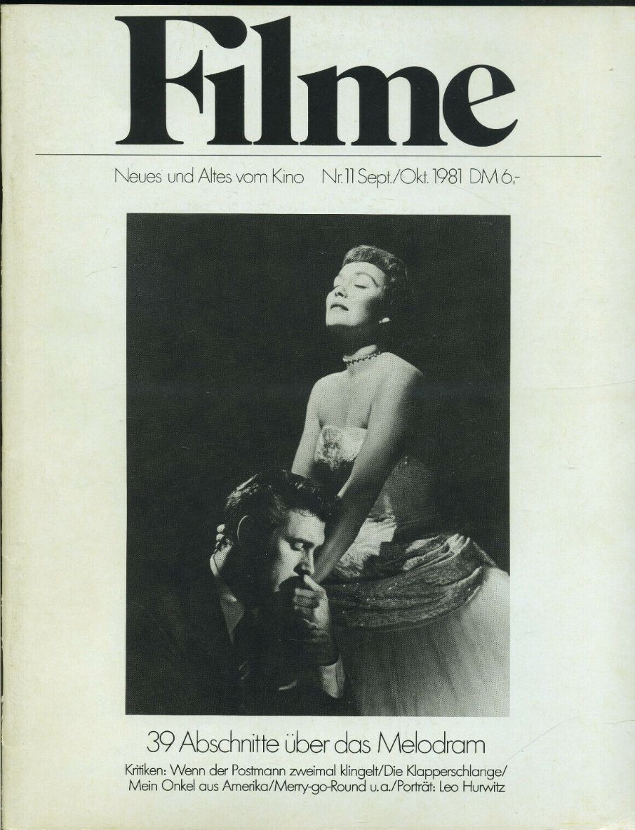 FILME magazine side cover Issue 11  September/October 1981