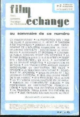 FILM ECHANGE magazine side cover Issue 2 Spring 1978