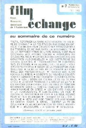 FILM ECHANGE magazine side cover Issue 7 Summer 1979