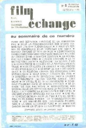 FILM ECHANGE magazine side cover Issue 8 Autumn 1979