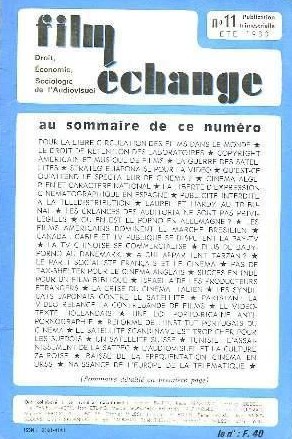 FILM ECHANGE magazine side cover Issue 11 Summer 1980