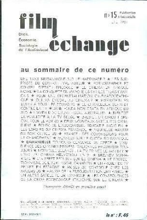FILM ECHANGE magazine side cover Issue 15 Summer 1981
