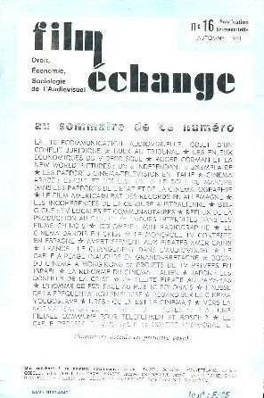 FILM ECHANGE magazine side cover Issue 16 Autumn 1981