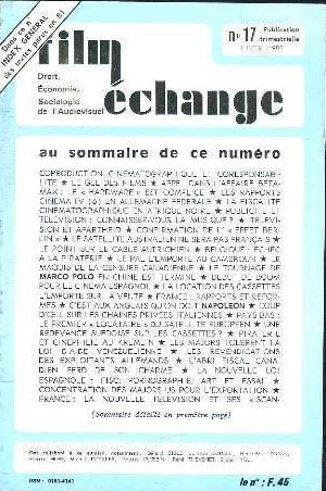 FILM ECHANGE magazine side cover Issue 17 Winter 1982