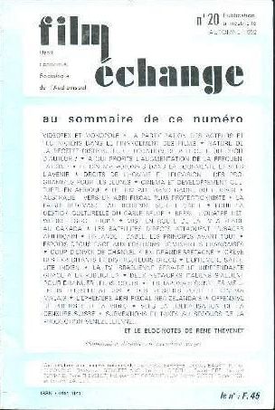 FILM ECHANGE magazine side cover Issue 20 Autumn 1982