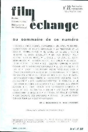 FILM ECHANGE magazine side cover Issue 22 Spring 1983