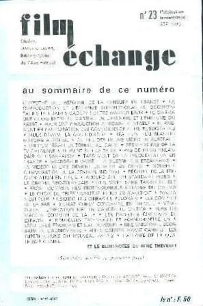 FILM ECHANGE magazine side cover Issue 23 Summer 1983