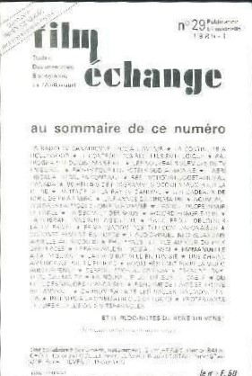 FILM ECHANGE magazine side cover Issue 29  1985