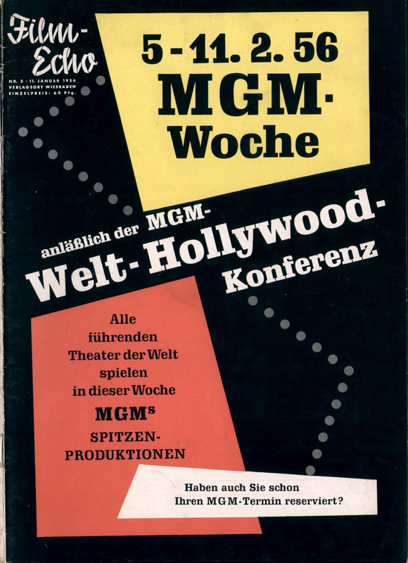 FILM-ECHO FILMWOCHE magazine side cover Issue 3 11 January 1956