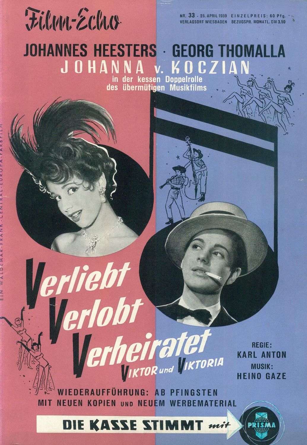 FILM-ECHO FILMWOCHE magazine side cover Issue 33 25 April 1959