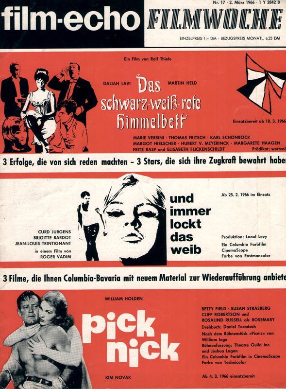 FILM-ECHO FILMWOCHE magazine side cover Issue 17 2 March 1966