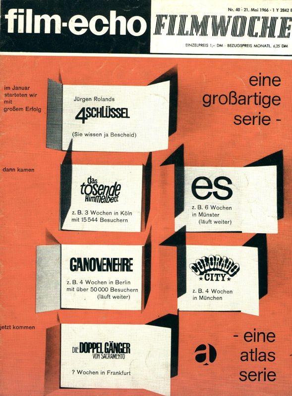 FILM-ECHO FILMWOCHE magazine side cover Issue 40 21 May 1966