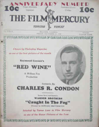 FILM MERCURY magazine side cover  Vol 9 #4 21 December 1928