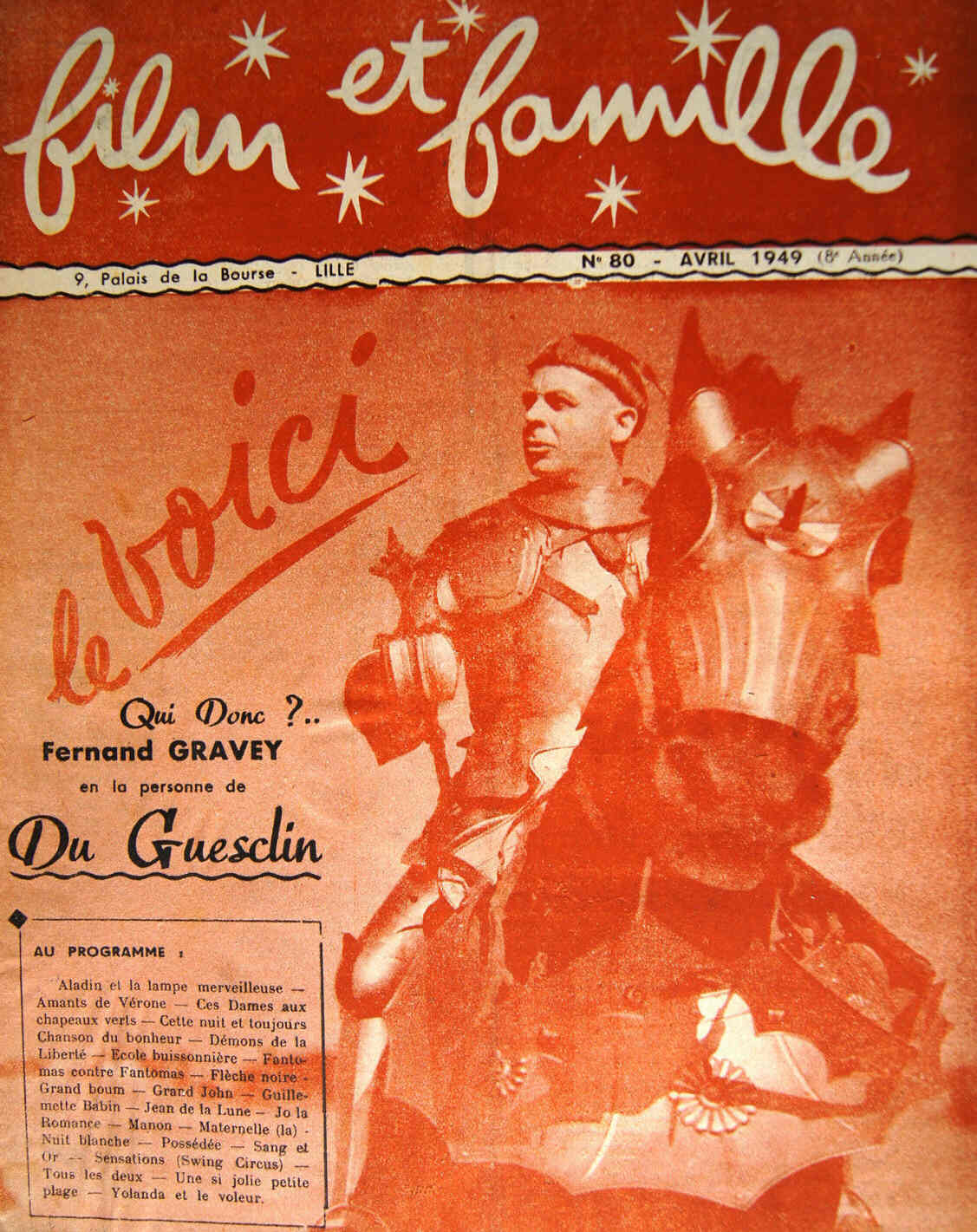 FILM ET FAMILLE magazine side cover Issue 80 April 1949