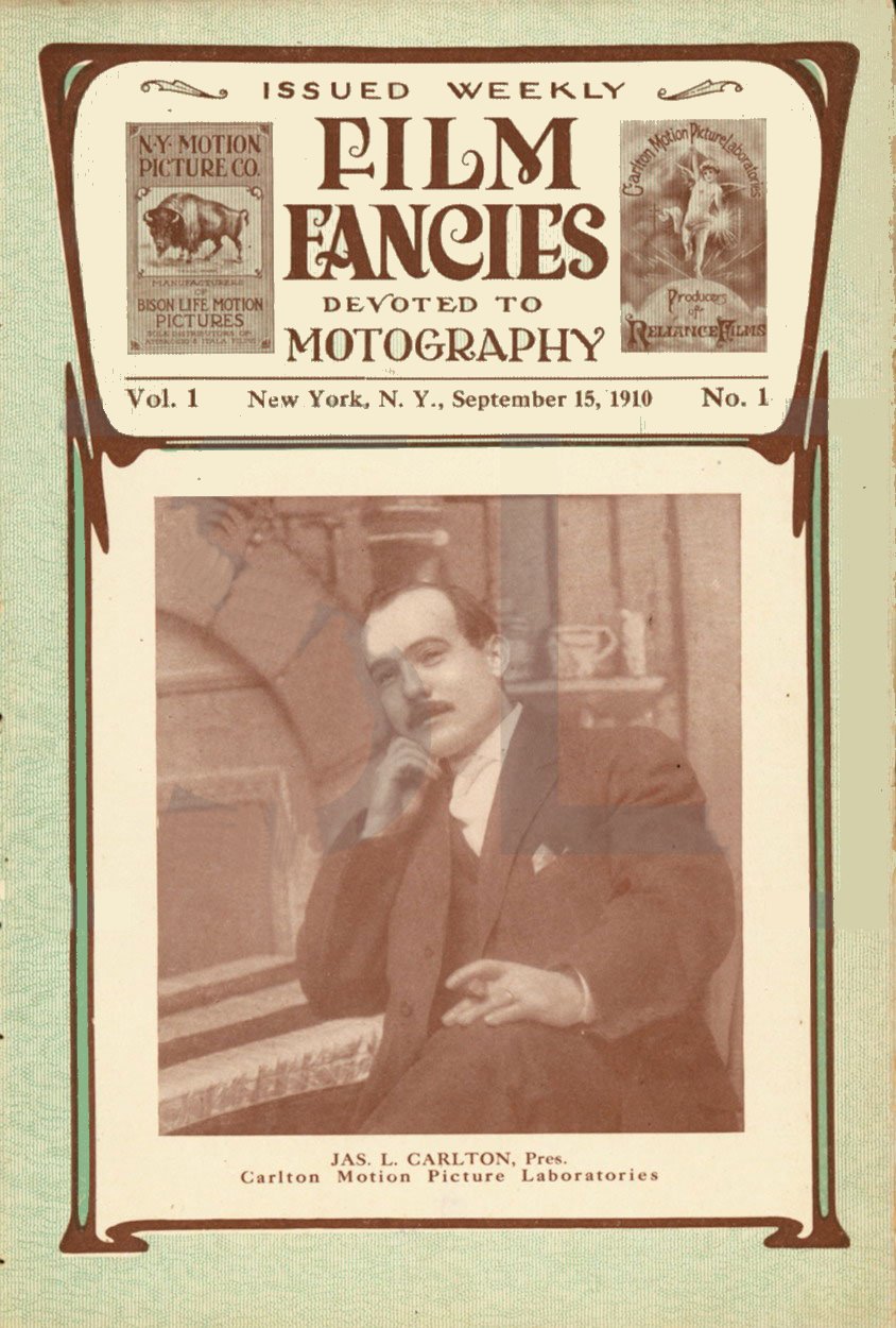FILM FANCIES magazine side cover Issue 1  Vol 1 No  1 15 September 1910