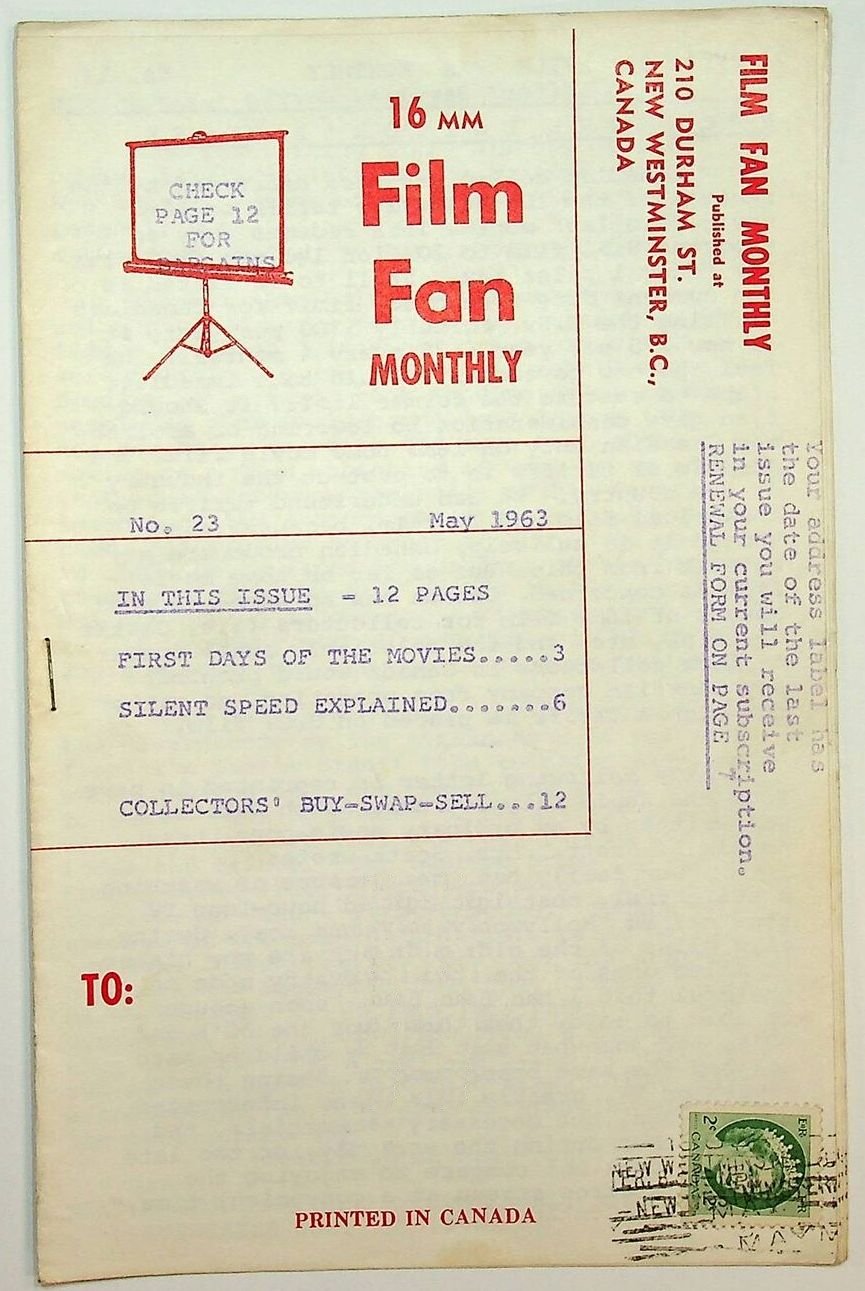 FILM FAN MONTHLY magazine side cover Issue 23  May 1963