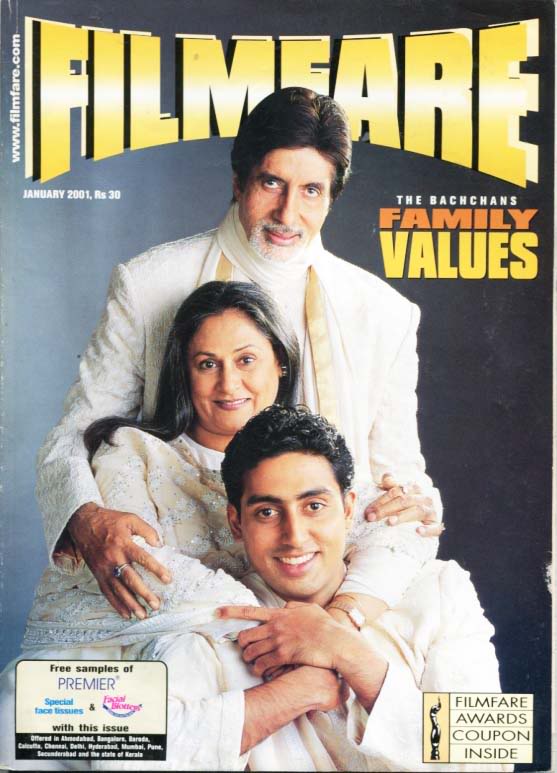 FILMFARE magazine side cover January 2001